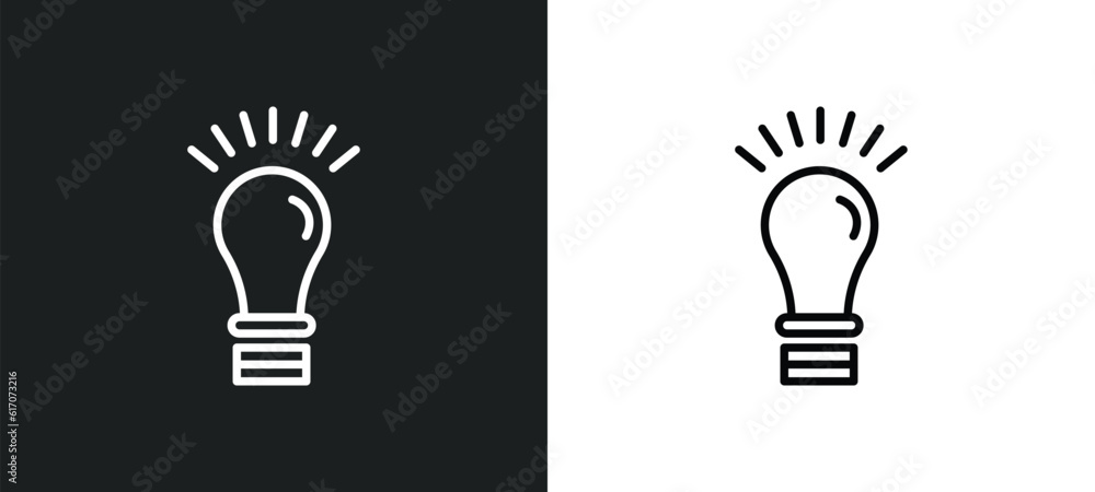 Poster ideas line icon in white and black colors. ideas flat vector icon from ideas collection for web, mob