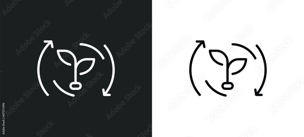 Poster natural resources line icon in white and black colors. natural resources flat vector icon from natur