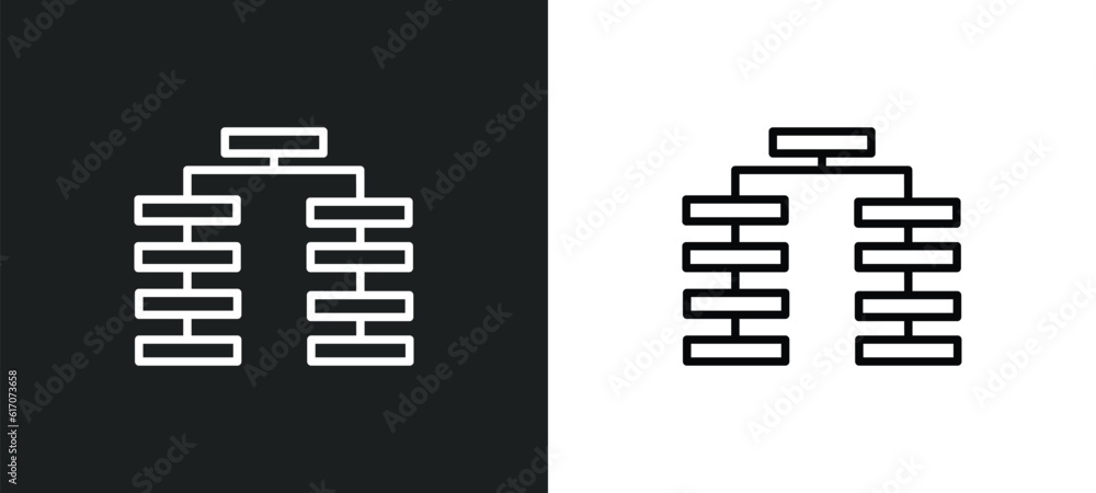 Poster type hierarchy line icon in white and black colors. type hierarchy flat vector icon from type hierar