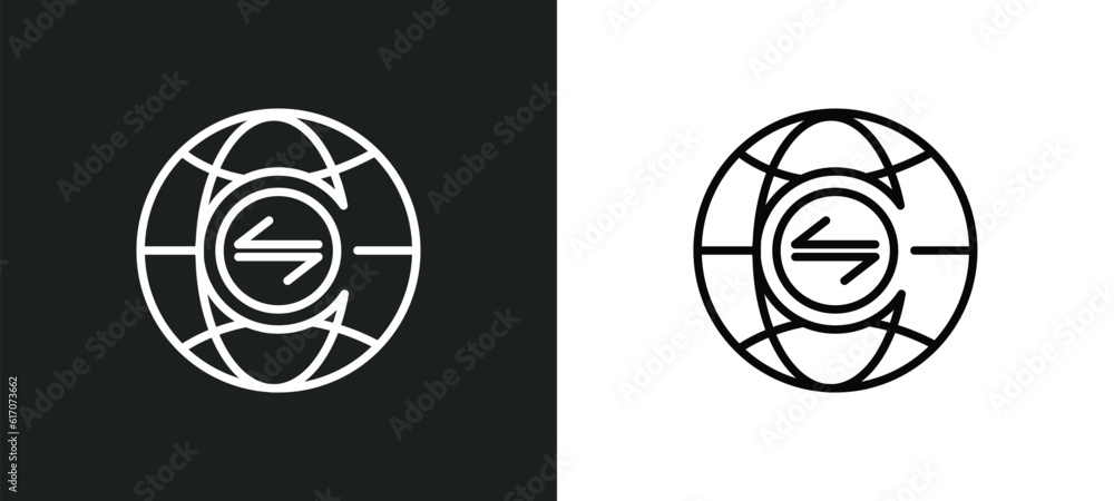 Poster internet traffic line icon in white and black colors. internet traffic flat vector icon from interne