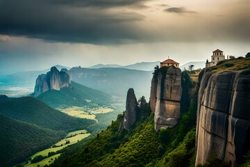 panorama of the mountains by AI generating