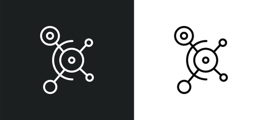 social graph line icon in white and black colors. social graph flat vector icon from social graph collection for web, mobile apps and ui.