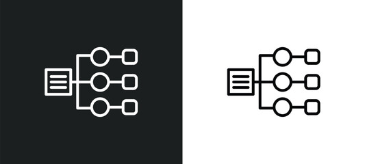 sitemaps line icon in white and black colors. sitemaps flat vector icon from sitemaps collection for web, mobile apps and ui. - obrazy, fototapety, plakaty