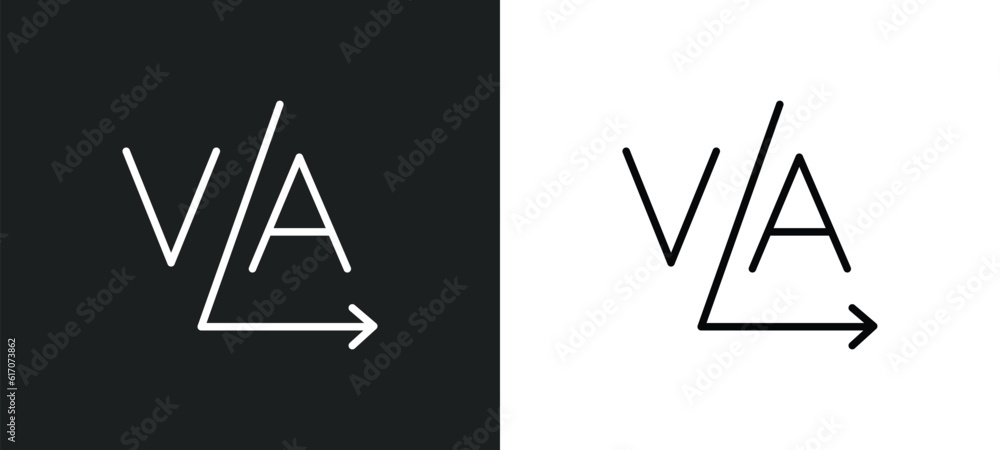 Poster kerning line icon in white and black colors. kerning flat vector icon from kerning collection for we