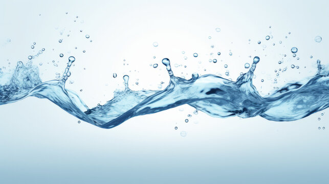 Water splashing into the air on a blue background