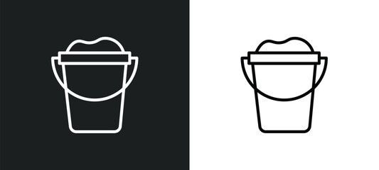 sand bucket line icon in white and black colors. sand bucket flat vector icon from sand bucket collection for web, mobile apps and ui. © IconArt