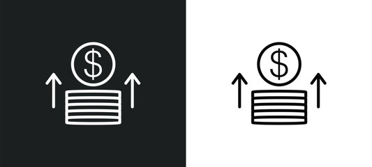 investment line icon in white and black colors. investment flat vector icon from investment collection for web, mobile apps and ui.
