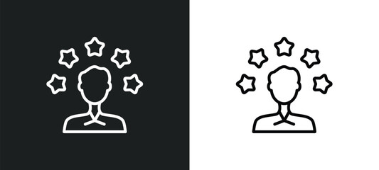 experience line icon in white and black colors. experience flat vector icon from experience collection for web, mobile apps and ui.