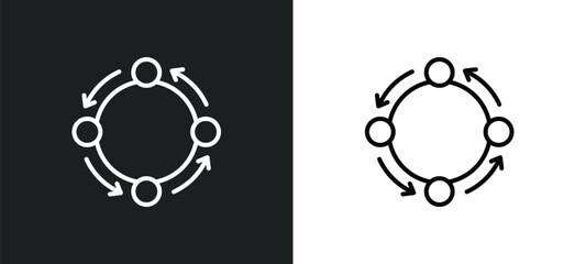 procedure line icon in white and black colors. procedure flat vector icon from procedure collection for web, mobile apps and ui.
