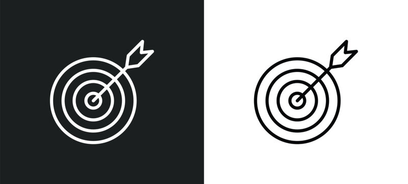 target line icon in white and black colors. target flat vector icon from target collection for web, mobile apps and ui.