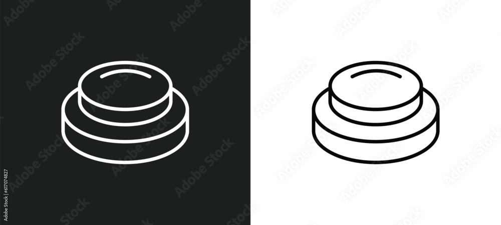 Poster buttons line icon in white and black colors. buttons flat vector icon from buttons collection for we