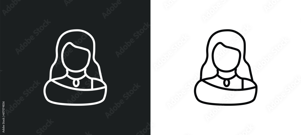 Poster avatars line icon in white and black colors. avatars flat vector icon from avatars collection for we