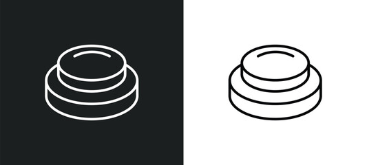 buttons line icon in white and black colors. buttons flat vector icon from buttons collection for web, mobile apps and ui.