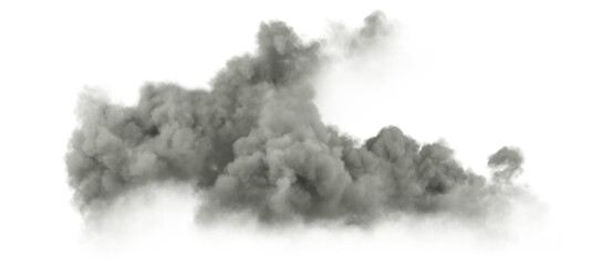 Carbon pollution realistic clouds cutout transparent backgrounds 3d render png - obrazy, fototapety, plakaty