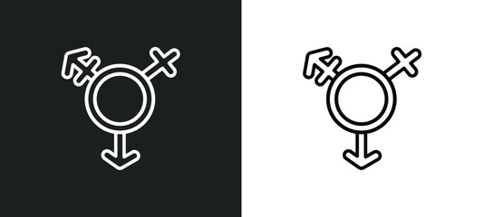 Fototapeta premium transgender line icon in white and black colors. transgender flat vector icon from transgender collection for web, mobile apps and ui.