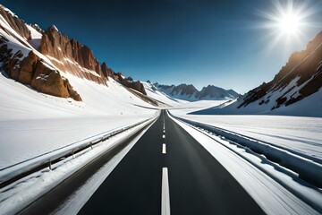 road in the mountains by AI generating