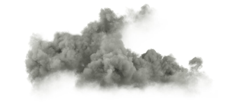 Carbon pollution realistic clouds cutout transparent backgrounds 3d render png