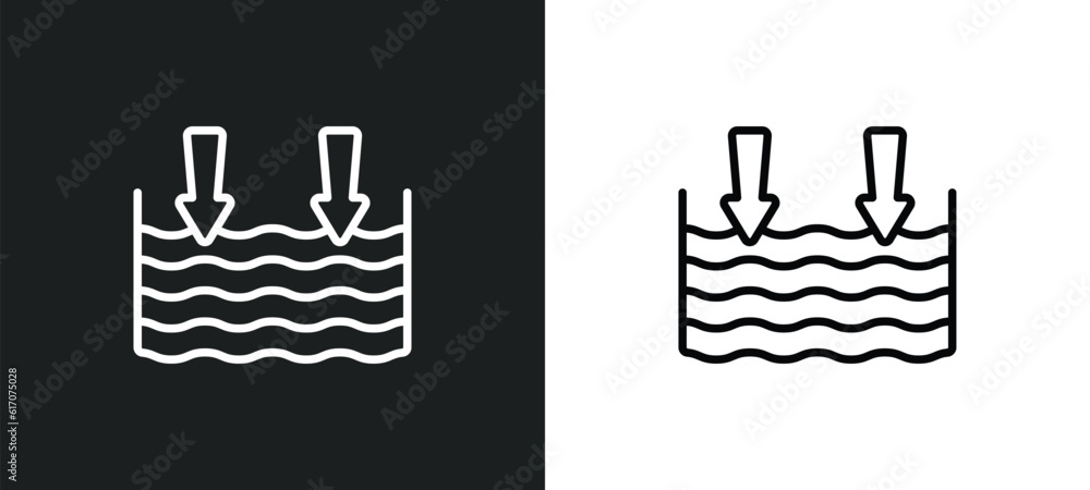 Poster deep line icon in white and black colors. deep flat vector icon from deep collection for web, mobile