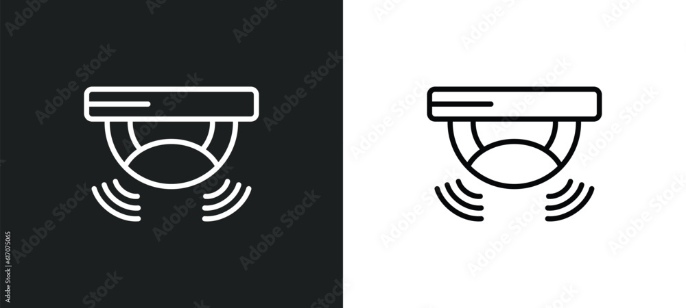 Poster sensor line icon in white and black colors. sensor flat vector icon from sensor collection for web, 