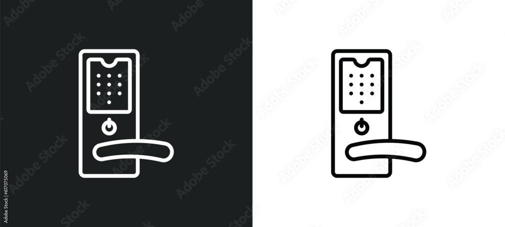 Poster handle line icon in white and black colors. handle flat vector icon from handle collection for web, 