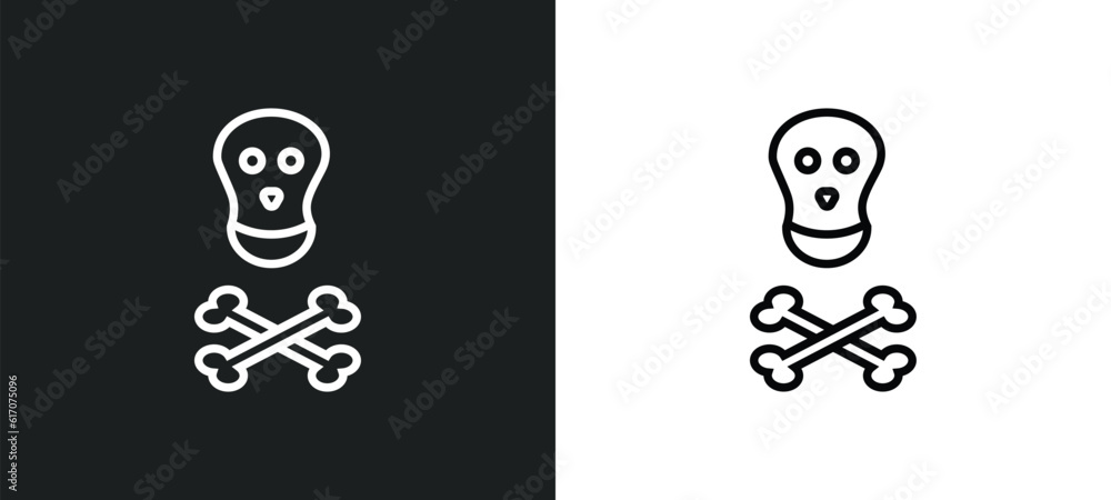 Poster toxic material line icon in white and black colors. toxic material flat vector icon from toxic mater