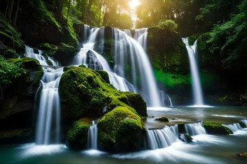 waterfall in plitvice national park generated by AI