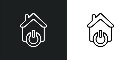power line icon in white and black colors. power flat vector icon from power collection for web, mobile apps and ui.
