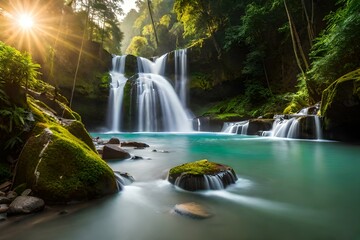 waterfall in plitvice national park generated by AI