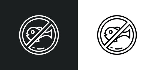 no fishing line icon in white and black colors. no fishing flat vector icon from no fishing collection for web, mobile apps and ui.