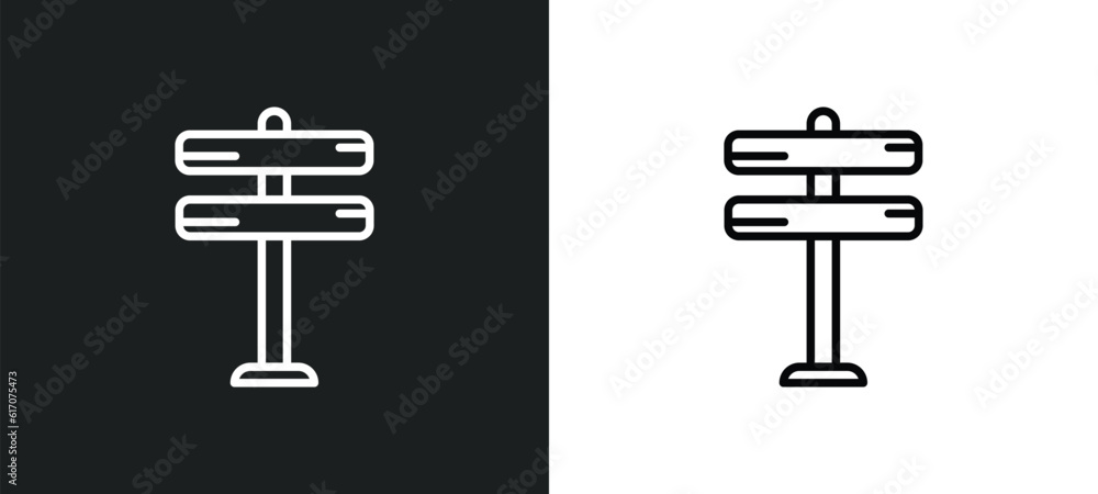 Canvas Prints roads line icon in white and black colors. roads flat vector icon from roads collection for web, mobile apps and ui.