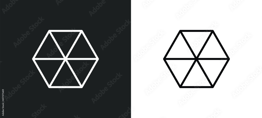 Poster poligon line icon in white and black colors. poligon flat vector icon from poligon collection for we