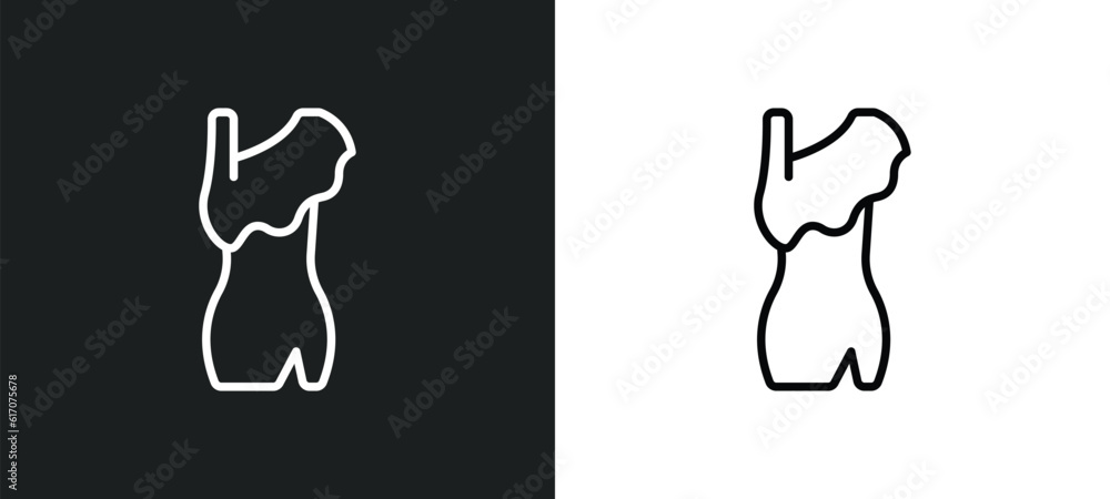 Poster styling line icon in white and black colors. styling flat vector icon from styling collection for we