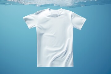 White tshirt mockup floatinf on water surface, AI Generative