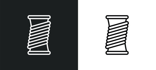 wire coil line icon in white and black colors. wire coil flat vector icon from wire coil collection for web, mobile apps and ui.