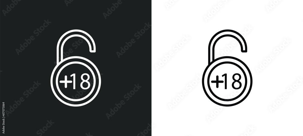 Poster underage line icon in white and black colors. underage flat vector icon from underage collection for