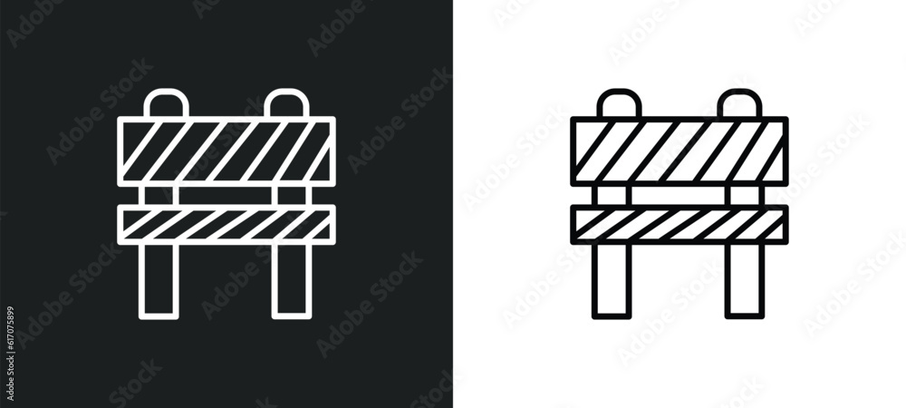 Poster obstacle line icon in white and black colors. obstacle flat vector icon from obstacle collection for