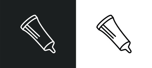 glue stick line icon in white and black colors. glue stick flat vector icon from glue stick collection for web, mobile apps and ui.