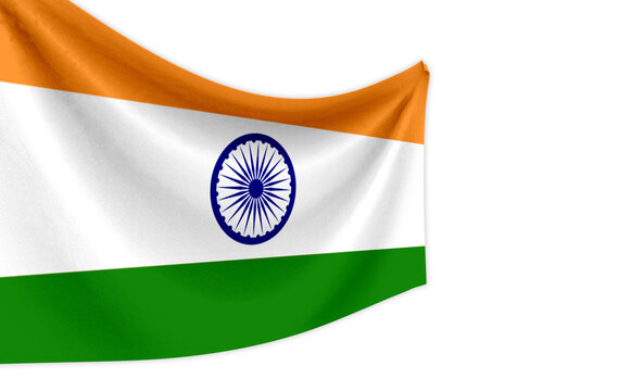 indian flag on transparent background 