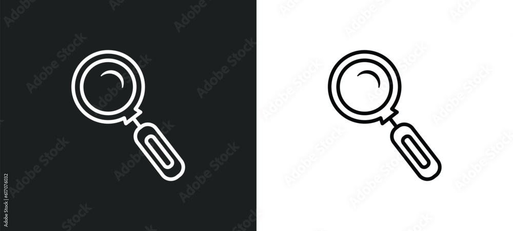 Poster transparent line icon in white and black colors. transparent flat vector icon from transparent colle