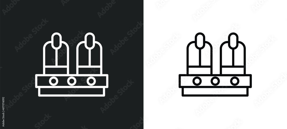 Poster nixie line icon in white and black colors. nixie flat vector icon from nixie collection for web, mob