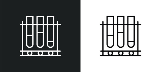 tubes line icon in white and black colors. tubes flat vector icon from tubes collection for web, mobile apps and ui.