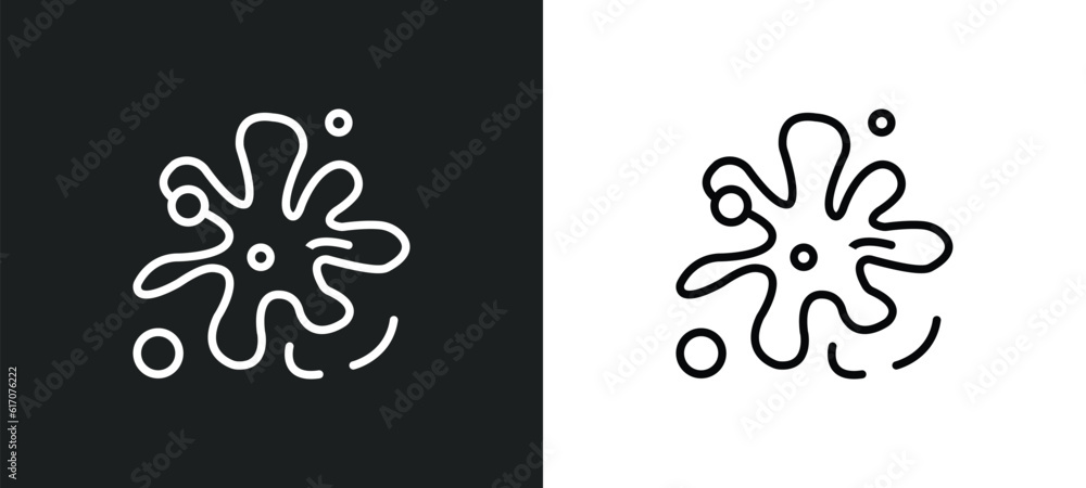 Poster splashing line icon in white and black colors. splashing flat vector icon from splashing collection 
