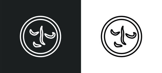 induence line icon in white and black colors. induence flat vector icon from induence collection for web, mobile apps and ui.