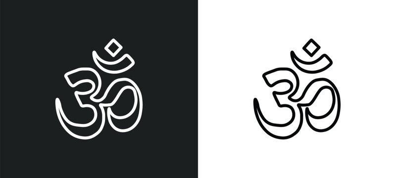 hinduism line icon in white and black colors. hinduism flat vector icon from hinduism collection for web, mobile apps and ui.