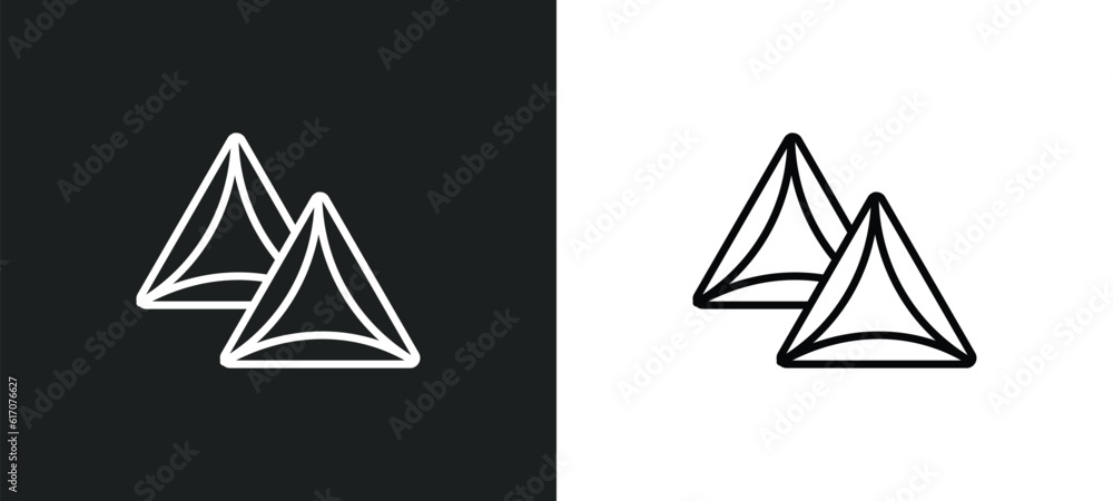 Poster hamantaschen line icon in white and black colors. hamantaschen flat vector icon from hamantaschen co