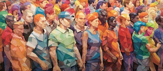 many colorful people standing all by themselves generative AI