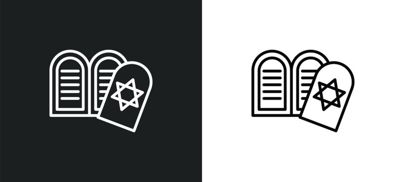 halakha line icon in white and black colors. halakha flat vector icon from halakha collection for web, mobile apps and ui.