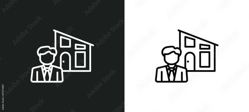 Poster or line icon in white and black colors. or flat vector icon from or collection for web, mobile apps 