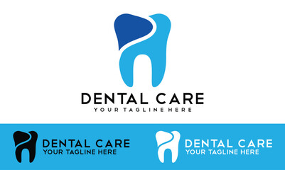 Dental clinic logo design vector template. Dentist logotype icon illustration concept.
