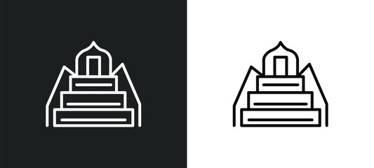 minbar line icon in white and black colors. minbar flat vector icon from minbar collection for web, mobile apps and ui.